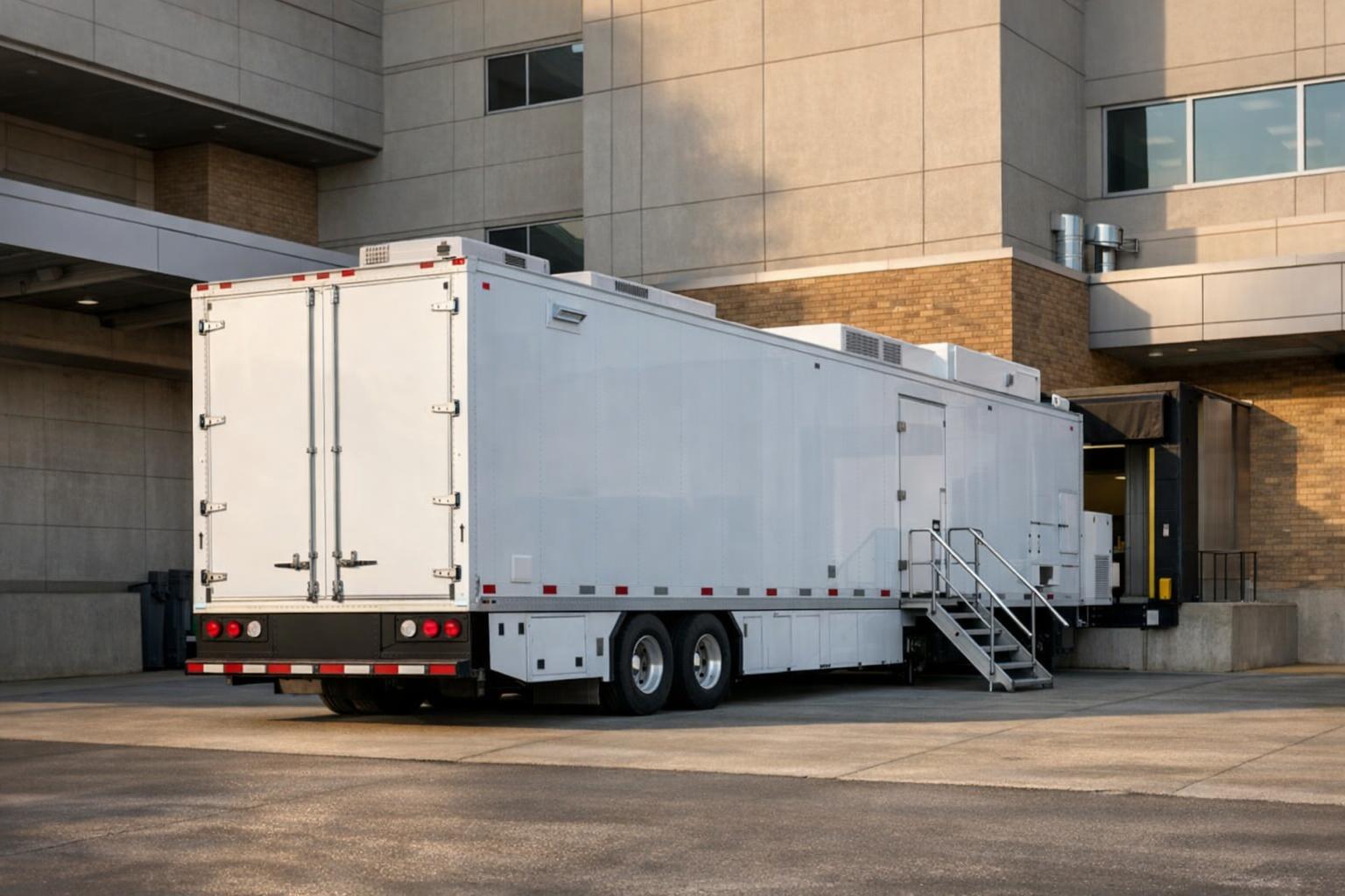 Mobile PET/CT imaging trailer