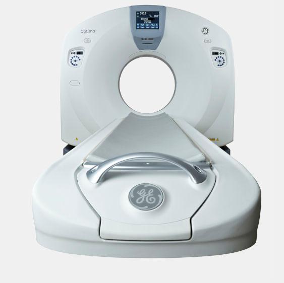GE CT scanner image for explaining refurbished imaging equipment.